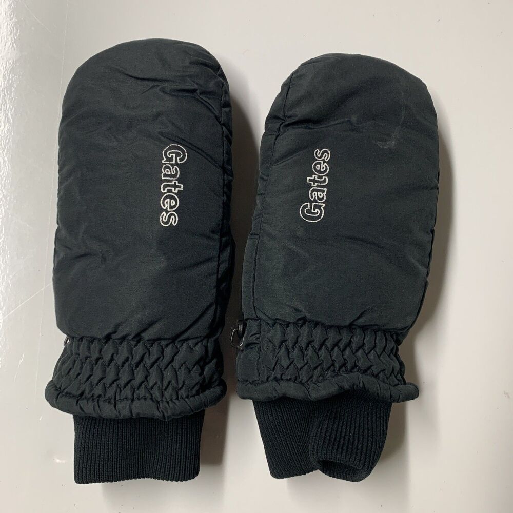 GATES Vintage Kids Boys Youth Mittens Snowboard Snow and Ski - Large - Black